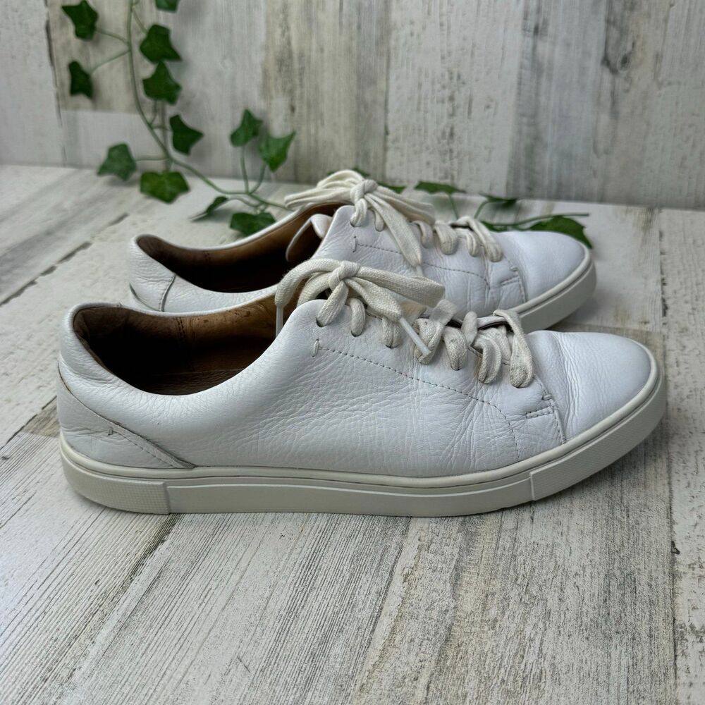 Frye Ivy Low Lace-Up Sneakers, White Leather, Women's 9.5 M